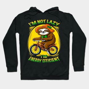 Cute cartoon sloth riding a bicycle with funny quotes. Hoodie